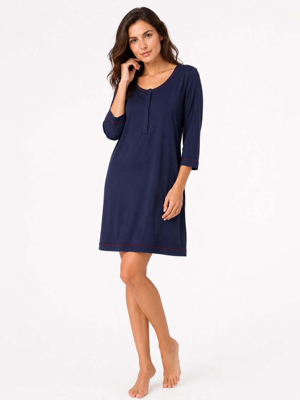 NWT La Perla Belinda Nightgown Sleep Dress Navy Blue Viscose XS Made Italy $330